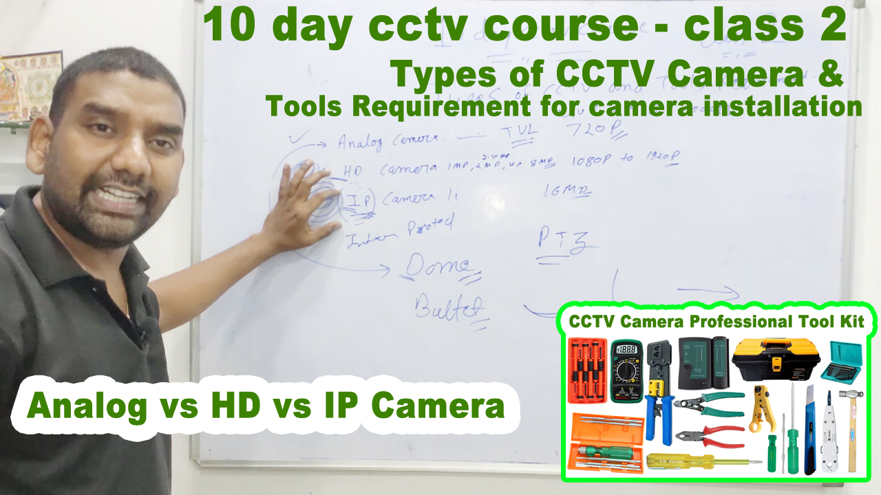 Tech Gyan Pitara is a No.1 cctv - 10 day cctv course   class 2: Types of cctv camera | analog camera vs hd camera vs ip camera | tools